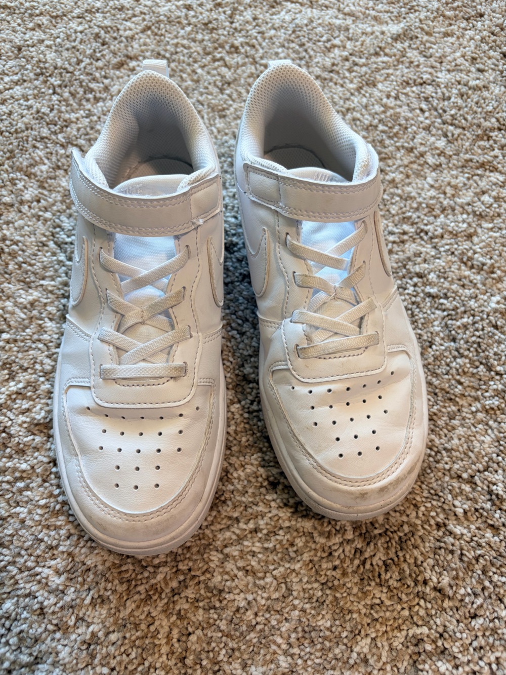 Nike Kids White High-Top Sneakers with Velcro Strap